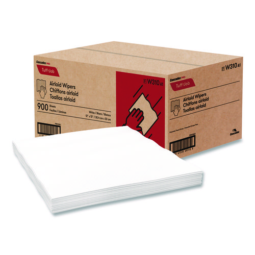 Tuff-Job Airlaid Wipers, Medium, 12 x 13, White, 900/Carton