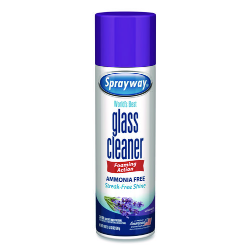 Glass Cleaner, Lavender, 19 oz Aerosol Spray, 6/Carton