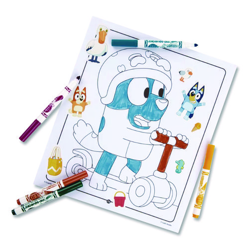 Bluey Color and Sticker Activity Set, (32) Coloring Sheets, (51) Stickers, (5) Pip-Squeaks Markers