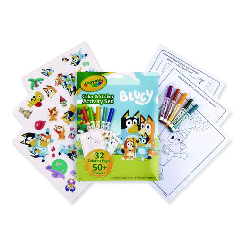 Bluey Color and Sticker Activity Set, (32) Coloring Sheets, (51) Stickers, (5) Pip-Squeaks Markers