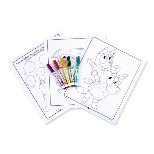 Bluey Color and Sticker Activity Set, (32) Coloring Sheets, (51) Stickers, (5) Pip-Squeaks Markers