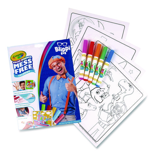 Blippi Color Wonder Kit, (18) Coloring Pages, (5) Blippi's Collection Markers