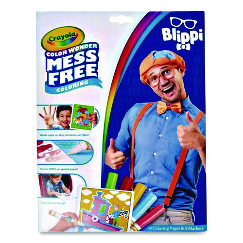 Blippi Color Wonder Kit, (18) Coloring Pages, (5) Blippi's Collection Markers