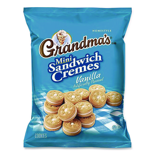 Mini Vanilla Creme Sandwich Cookies, 2.12 oz Packet, 60/Carton