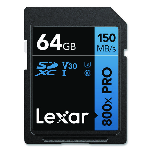 High-Performance PRO BLUE Series SDXC Memory Card, UHS-I V30 U1 Class 10, 64GB