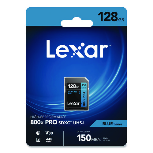 High-Performance PRO BLUE Series SDXC Memory Card, UHS-I V30 U1 Class 10, 128 GB