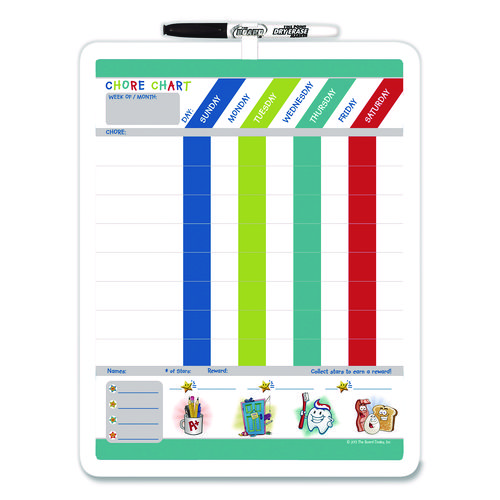 Magnetic Dry-Erase Colors Chore Chart, 11 x 14