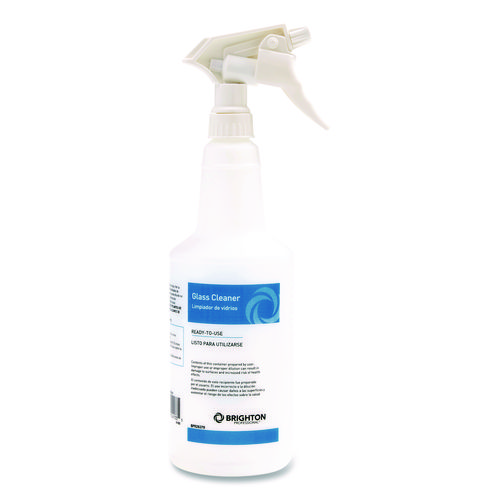 Trigger Spray Bottle for Portion Packet Glass Cleaner, 32 oz, White/Blue