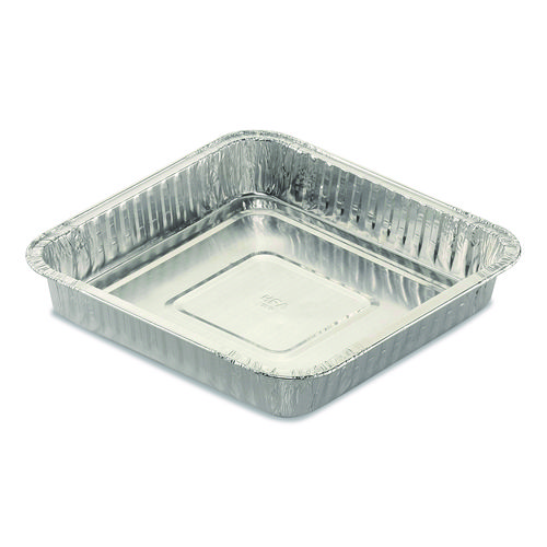 Square Cake Pan, 30 Gauge, 48 oz, 8 x 8 x 1.53, Silver, Aluminum, 200/Carton