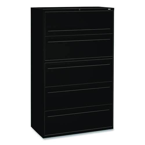 Brigade 700 Series Lateral File, 4 Legal-/Letter-Size File Drawers, 1 File Shelf, 1 Post Shelf, Black, 42" x 18" x 64.25"