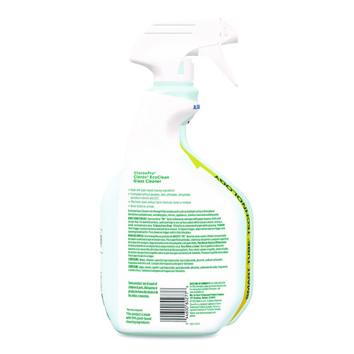 Clorox Pro EcoClean Glass Cleaner, Unscented, 32 oz Spray Bottle