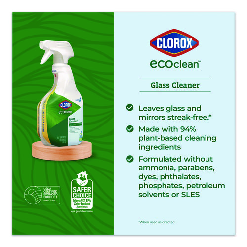 Clorox Pro EcoClean Glass Cleaner, Unscented, 32 oz Spray Bottle