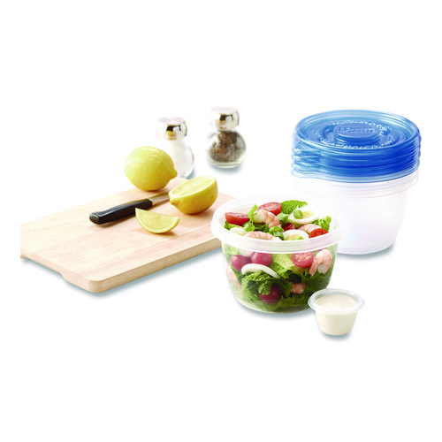 To Go Lunch Containers, 2 Compartments, 32 oz, Plastic, 4/Pack