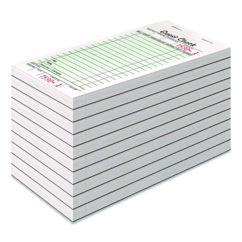 One-Part Guest Check Pad with Perforated Stub, One-Part (No Copies), 3.4 x 6.25, 50 Forms/Pad, 10 Pads/Pack