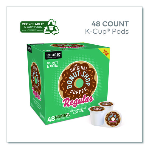 Donut Shop Coffee K-Cups, Regular, 0.39 oz, 48/Box