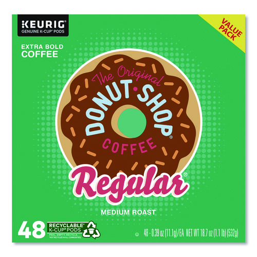 Donut Shop Coffee K-Cups, Regular, 0.39 oz, 48/Box