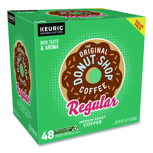 Donut Shop Coffee K-Cups, Regular, 0.39 oz, 48/Box