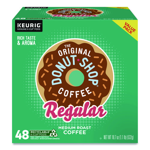 Donut Shop Coffee K-Cups, Regular, 0.39 oz, 48/Box