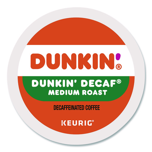 K-Cups, Dunkin' Decaf, 0.37 oz, 22/Box, 4 Boxes/Carton