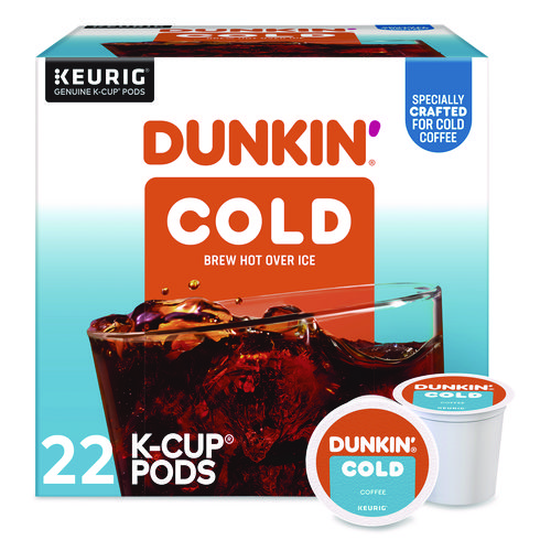 Cold Iced Coffee K-Cups, Regular, 0.44 oz, 22/Box