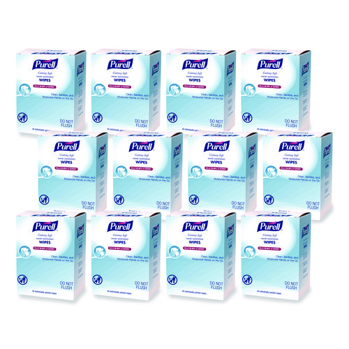 Cottony Soft Individually Wrapped Sanitizing Hand Wipes, 5 x 7, Herbal Scent, White, 480/Carton