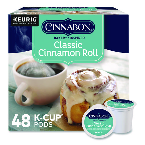 Classic Cinnamon Roll Coffee K-Cups, 0.33 oz, 48/Box