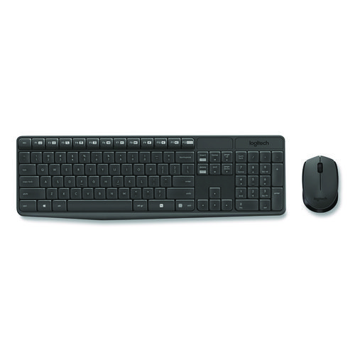 MK235 Wireless Keyboard and Optical Mouse Combo, 2.4 GHz Frequency, 33 ft Wireless Range, Black