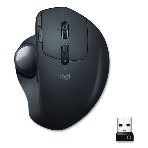 MX Ergo Plus Advanced Wireless Trackball Mouse, 2.4 GHz Frequency/33 ft Wireless Range, Right Hand Use, Black