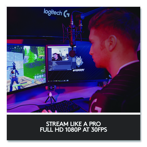 C922 Pro Stream Webcam, 1920 pixels x 1080 pixels, 3 Mpixels, Black