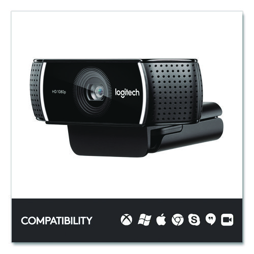 C922 Pro Stream Webcam, 1920 pixels x 1080 pixels, 3 Mpixels, Black