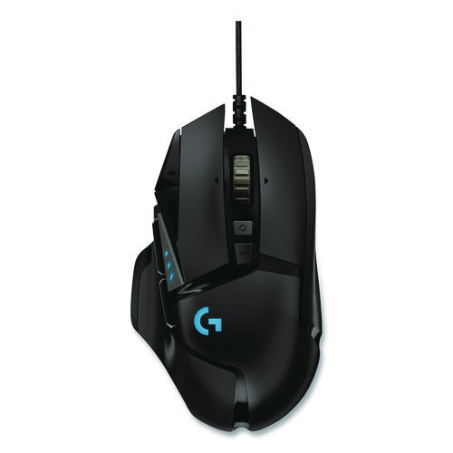 G502 HERO High Performance Gaming Mouse, USB, Left/Right Hand Use, Black