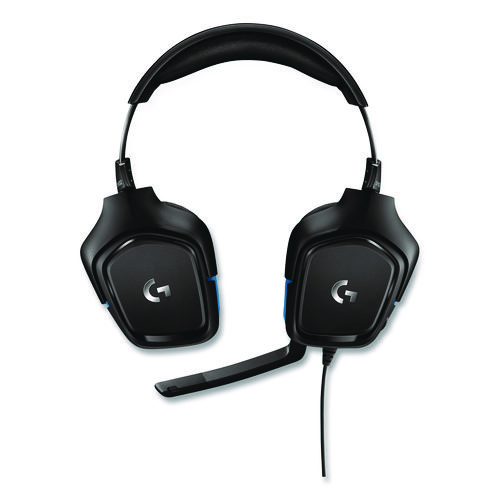 G432 7.1 Surround Sound Wired Gaming Binaural Over The Head Headset, Black/Blue