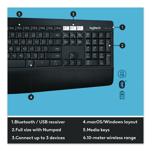 MK850 Performance Wireless Keyboard and Mouse Combo, 2.4 GHz Frequency/33 ft Wireless Range, Black