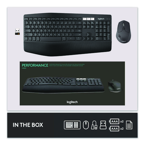 MK850 Performance Wireless Keyboard and Mouse Combo, 2.4 GHz Frequency/33 ft Wireless Range, Black