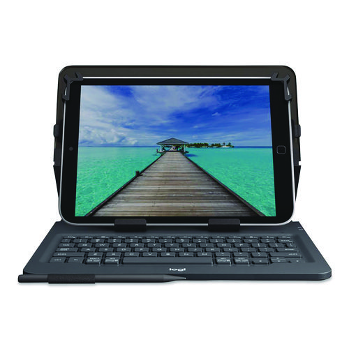 Universal Folio with Integrated Bluetooth Keyboard for Tablets, Black