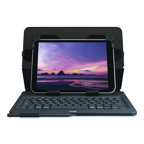 Universal Folio with Integrated Bluetooth Keyboard for Tablets, Black