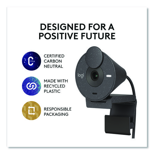 Brio 300 HD Webcam, 1920 pixels x 1080 pixels, 2 Mpixels, Graphite