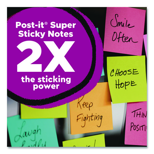 Super Sticky Pads in Canary Yellow, 3 x 3, 90 Sheets/Pad, 10 Pads/Pack