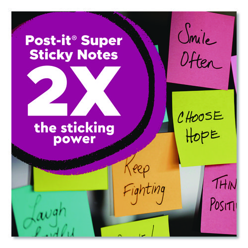 Super Sticky Pads in Energy Boost Colors, (11) Unruled, (2) Ruled, Assorted Sizes/Colors, 45 Sheets/Pad, 13 Pads/Pack