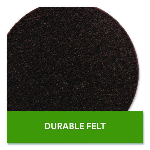 Felt Pad Protectors, 1" Diameter, Brown, 32/Pack