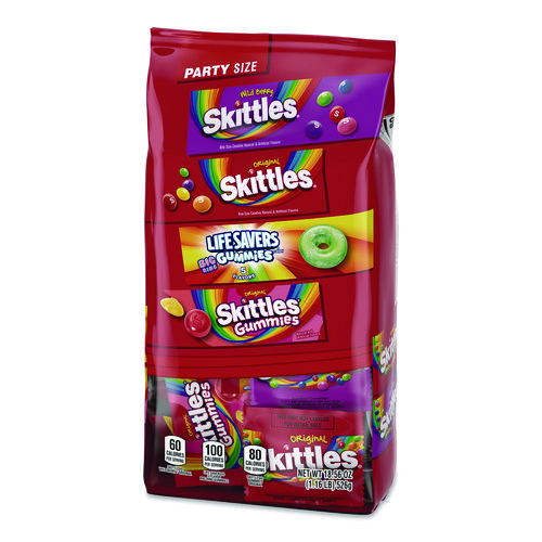 Skittles, Skittles Gummies and Life Savers Gummies Party Pack, Assorted, 18.56 oz Bag