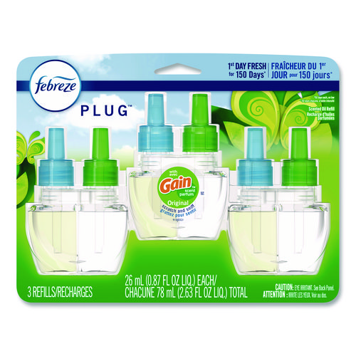 PLUG Air Freshener Refills, Gain Original, 0.87 oz, 3/Pack