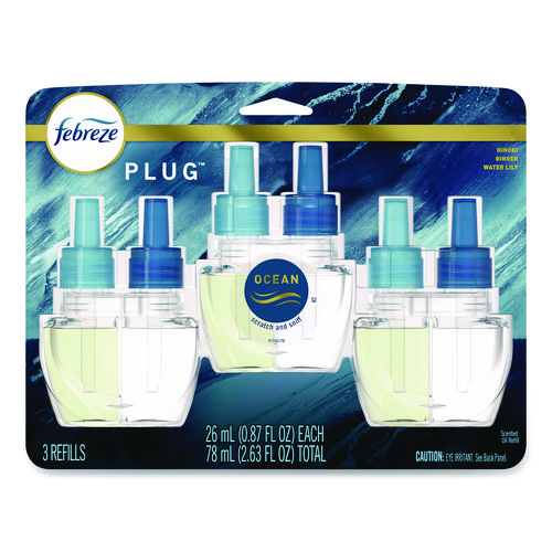 PLUG Air Freshener Refills, Ocean, 0.87 oz, 3/Pack