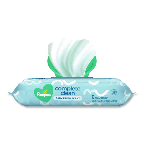 Complete Clean baby Wipes, 1-Ply, 6.8 x 7, Baby Fresh, White, 72/Pack