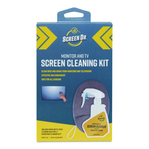 Screen Dr Monitor and TV Screen Cleaning Kit, 6.76 oz Spray Bottle with Microfiber Mitt