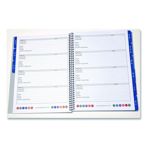 Large Password Log Book, User-Name/Password Format, Black Cover, (48) 10 x 7.5 Sheets