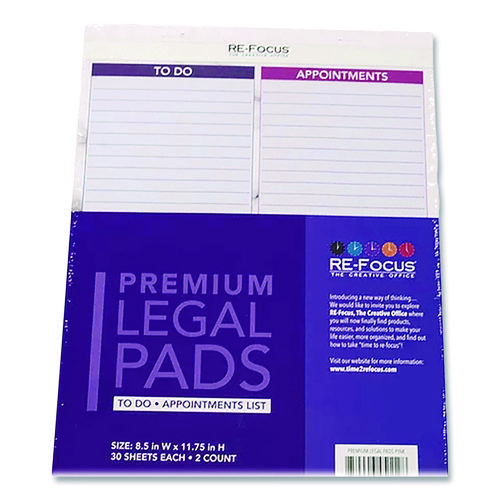 Premium Legal Pads To-Do/Appointment Lists, List Format, (30) Light Purple/Dark Purple/White Marble 8.5 x 11 Sheets, 2/Pack