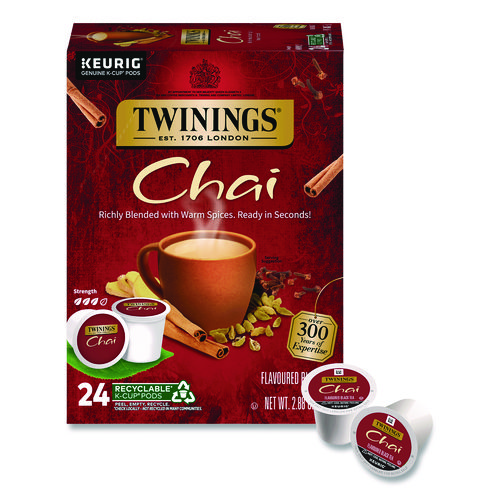 Tea K-Cups, Chai, 0.12 oz, 24/Box