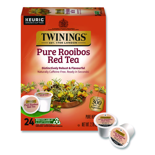 Tea K-Cups, Pure Rooibos Red Tea, 0.12 oz, 24/Box