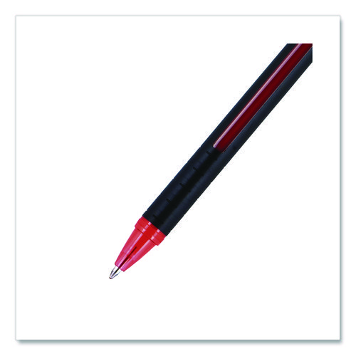 Jetstream 101 Hybrid Gel Pen, Stick, Bold 1 mm, Red Ink, Black/Red Barrel, Dozen